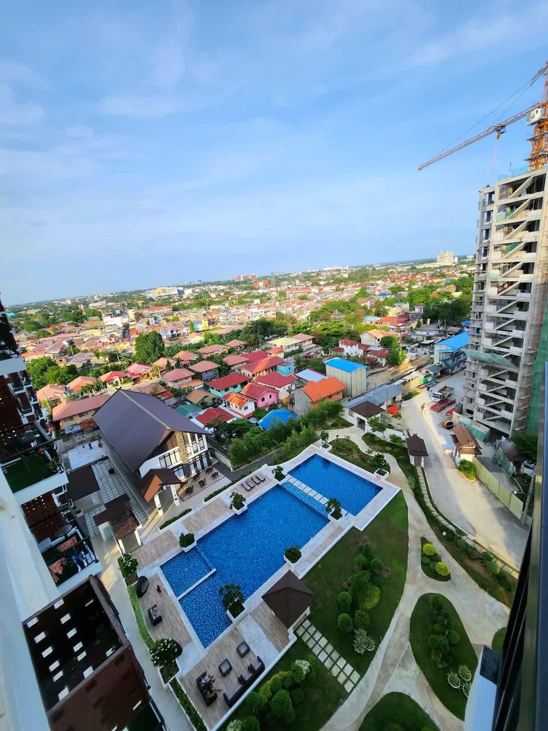 The pool deck of a tower on our current list