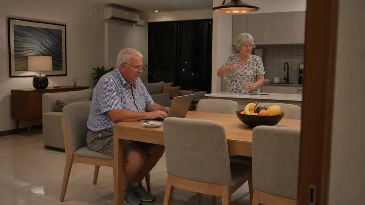 A retired couple at home in a furnished Cebu apartment